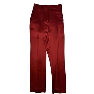 Helmut Lang Satin Straight Leg Trousers Red Size 2 | 25 W | 29 L
